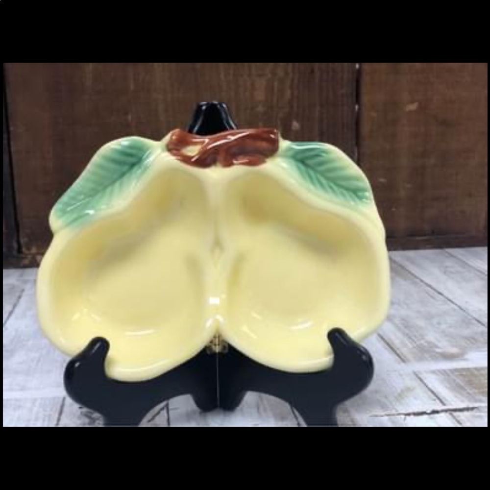 Dish Bowl Tray Pear Ceramic Double Sided